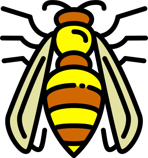 攻击性黄蜂图标轮廓风格图片下载