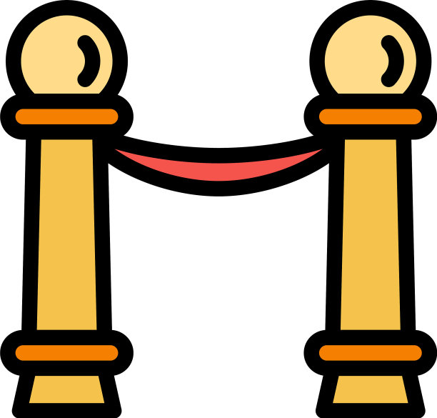 博物馆屏障图标轮廓风格图片下载