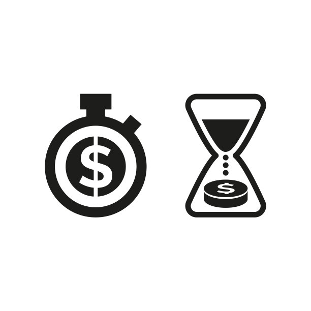 白色背景上的时间就是金钱图片下载