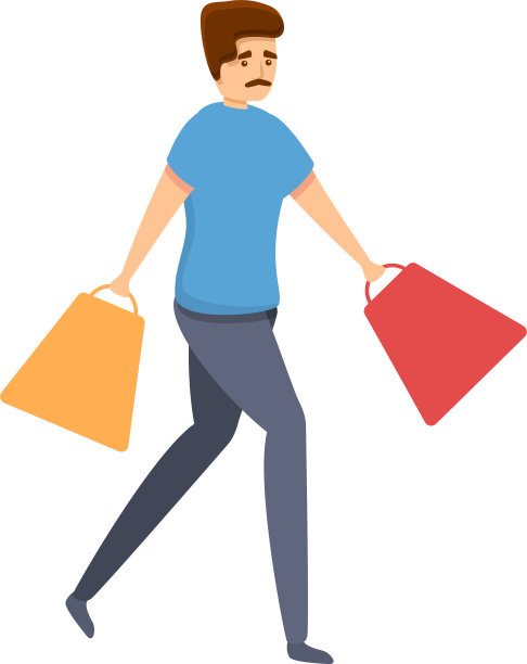 购物习惯图标卡通风格图片下载