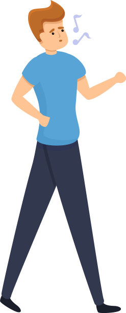 唱歌习惯偶像卡通风格图片下载
