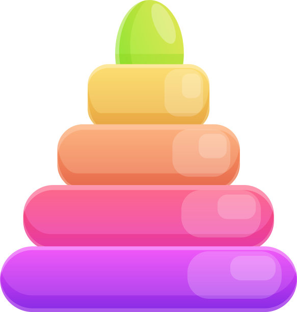 浴缸金字塔玩具图标卡通风格图片下载