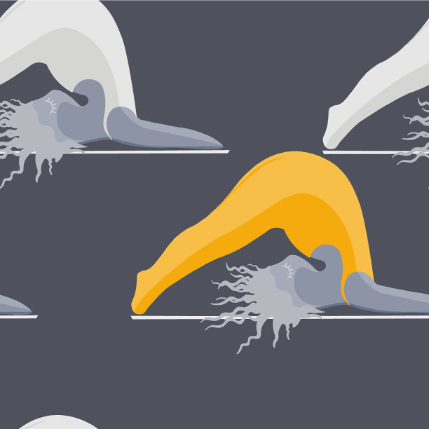 女孩做瑜伽无缝模式女人摆姿势瑜伽图片下载