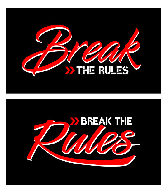 打破规则的标语，字体，t恤图片下载