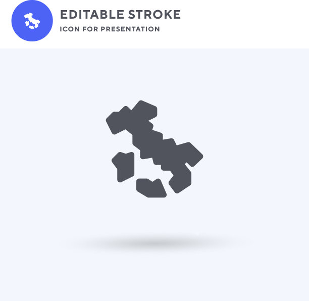 意大利图标填充平面标志固体图片下载