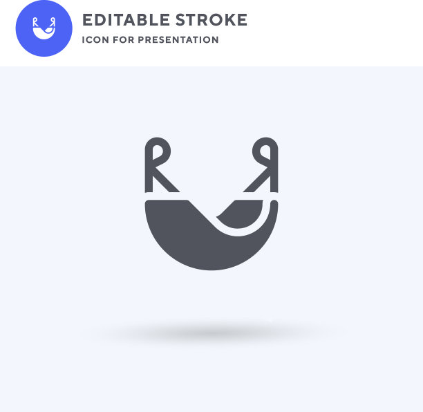 吊床图标填充平面标志实心图片下载