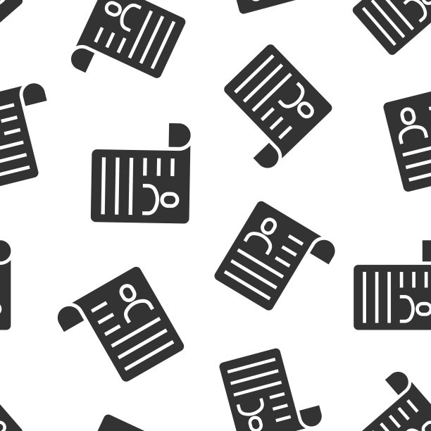 简历图标在扁平化风格的合同文件上图片下载