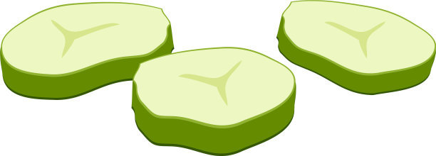 切汉堡黄瓜图标卡通风格图片下载