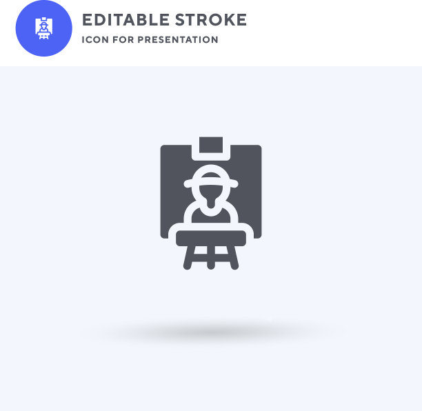 绘画图标填充平面标志固体图片下载