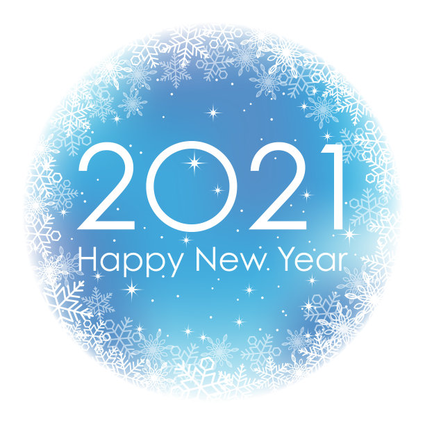 2021年新年蓝色圆形问候符号图片下载