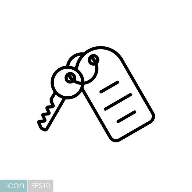 带数字的酒店房间钥匙图标图片下载