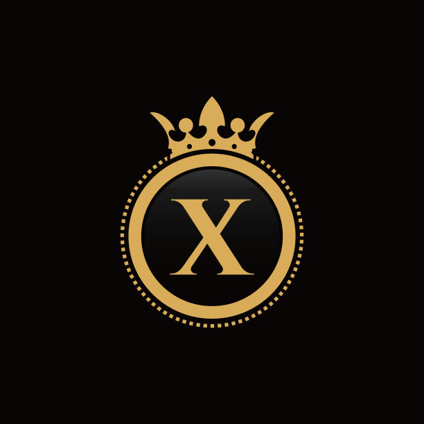 字母x皇家皇冠豪华标志设计图片下载