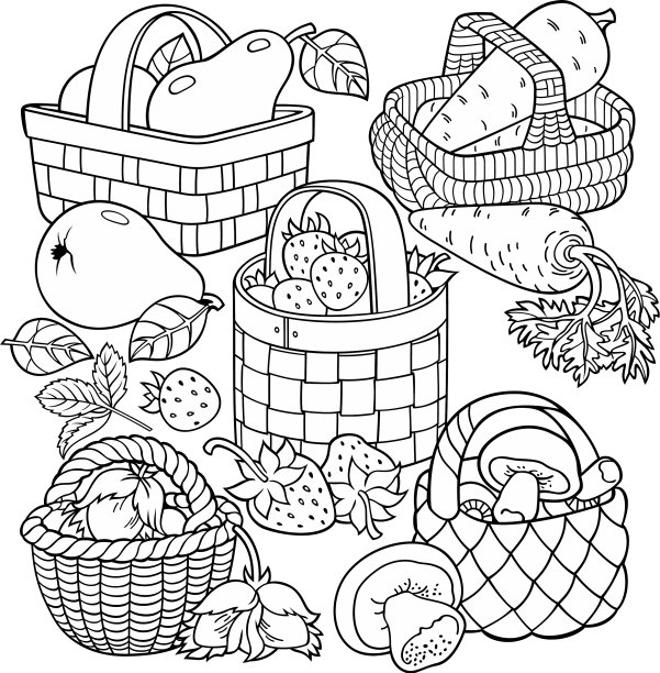 篮子里的水果和蔬菜图片下载