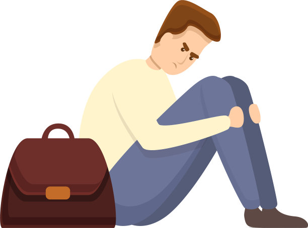 沮丧的失业者图标卡通风格图片下载