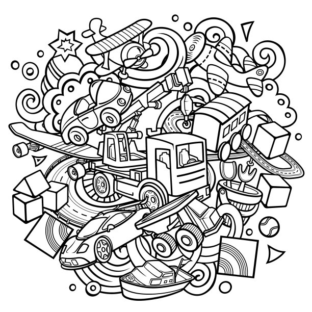 卡通涂鸦手绘儿童玩具图片下载