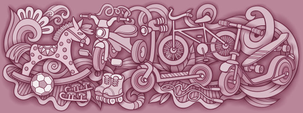 卡通可爱的涂鸦儿童玩具图片下载