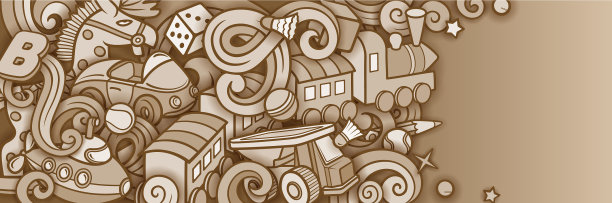 卡通可爱的涂鸦儿童玩具图片下载