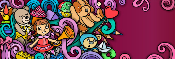 卡通涂鸦手绘儿童玩具图片下载