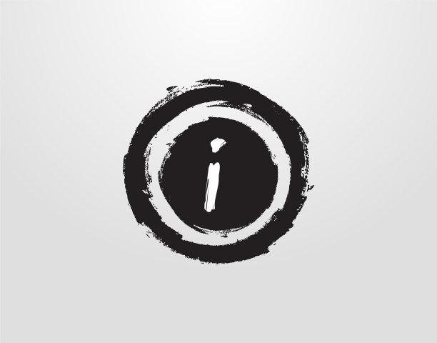 圆圈I字母标志与圆圈垃圾飞溅图片下载