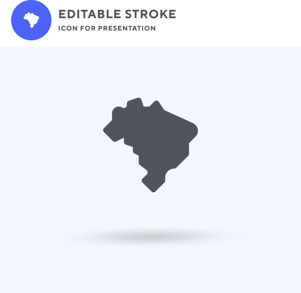 巴西图标填充了平坦的固体标志图片下载