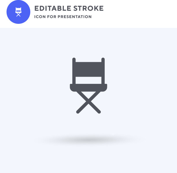 总监椅子图标填充平面标志图片下载