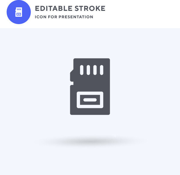 存储卡图标填充平面标志固体图片下载