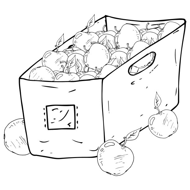 一个装着苹果的箱子，手画了一个大箱子图片下载