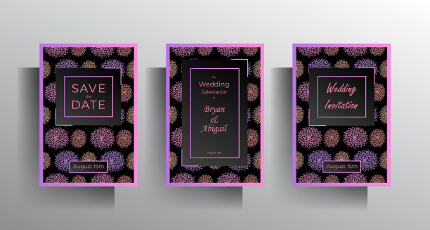 婚礼邀请模板集设计与手图片下载