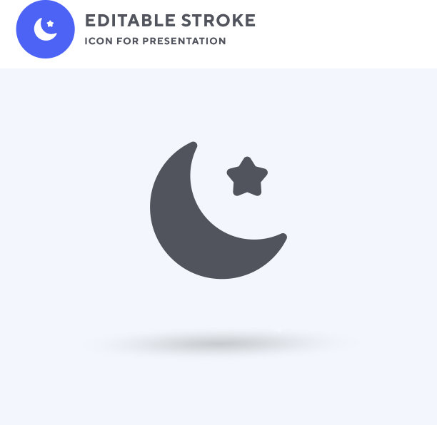 月亮的图标填满了平坦的固体标志图片下载