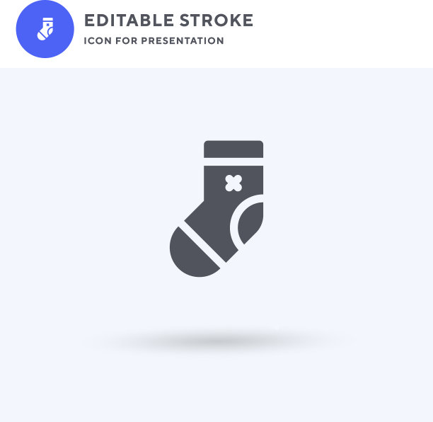 袜子图标填充扁平标志固体图片下载