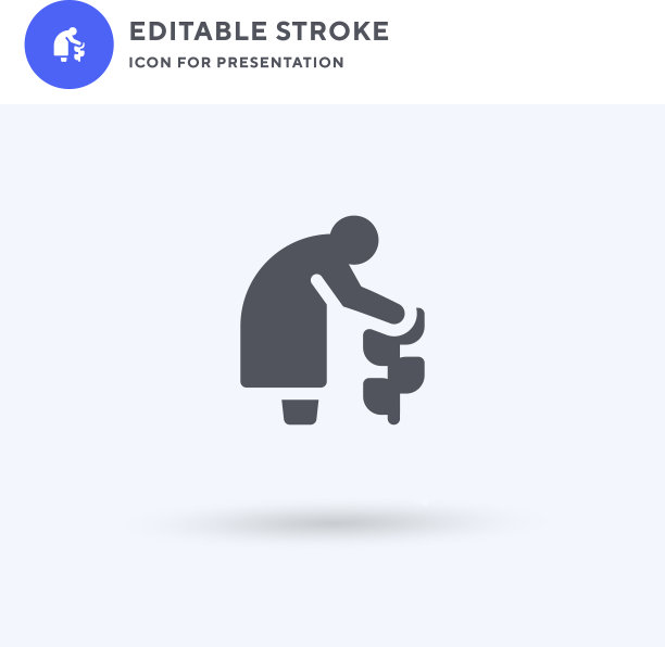 老妇人的图标填充了扁平的固体标志图片下载