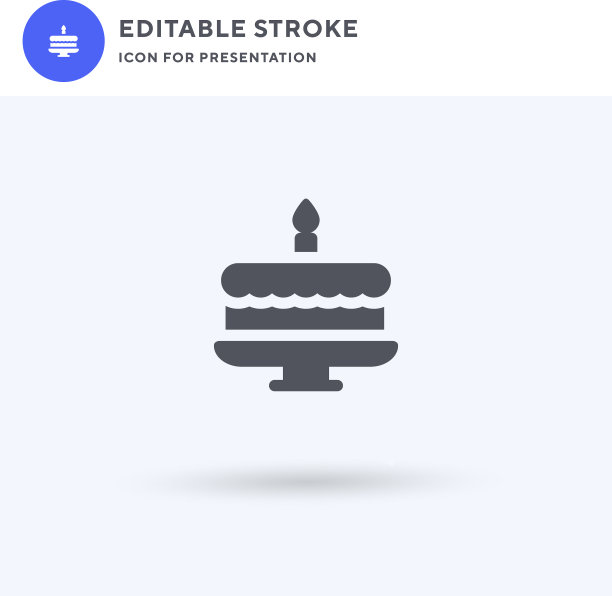 蛋糕图标填充平面标志固体图片下载