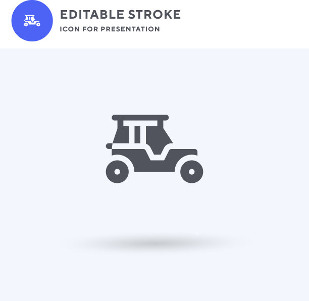 四驾马车的图标填充了平坦的实心标志图片下载