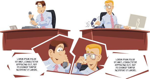 商人与电话有趣的人图片下载