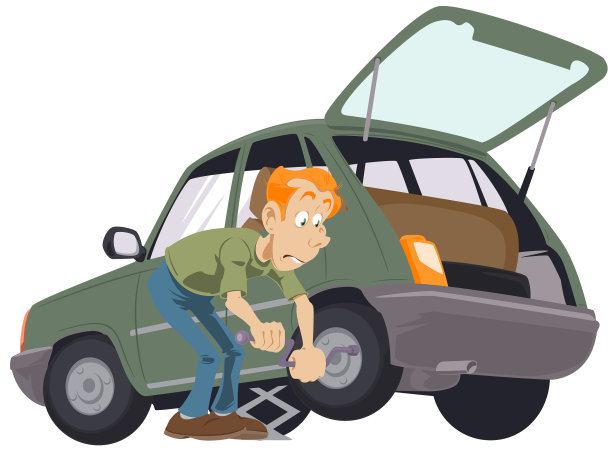 汽车轮胎服务是汽车修理工的更换图片下载