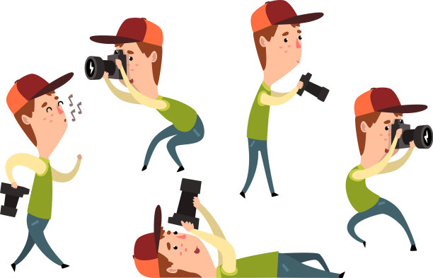 狗仔队用相机拍照很有趣图片下载