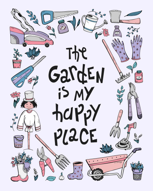 关于农业的文字和手绘涂鸦图片下载