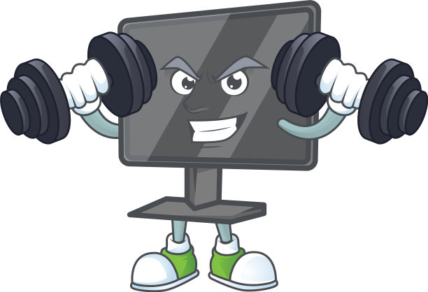 电脑屏幕吉祥物图标健身运动图片下载