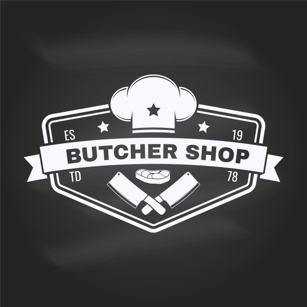 肉店的标牌或标签上有牛排厨师图片下载