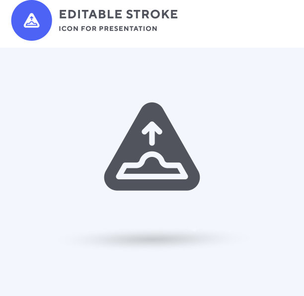 路面凹凸图标填充平坦标志固体图片下载