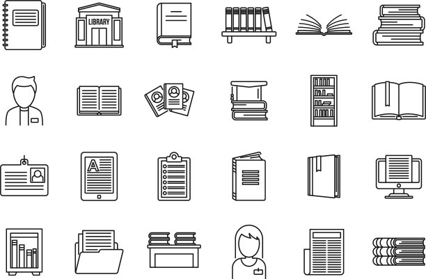 大学图书馆图标设置大纲样式图片下载