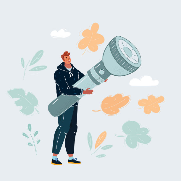 卡通人物手持巨大的火炬图片下载