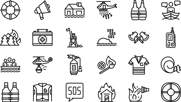 救援图标设置轮廓风格图片下载