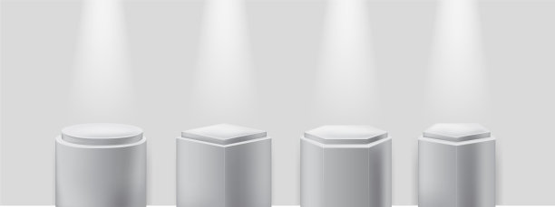 逼真详细的3d博物馆舞台设置图片下载