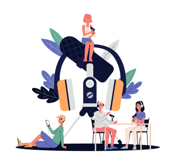 播客音频和广播录制概念图片下载