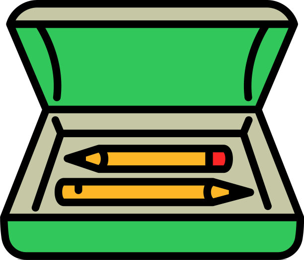 铅笔盒图标轮廓风格图片下载