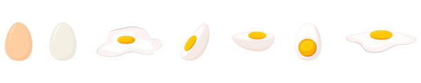 卡通鸡蛋孤立在白色背景图片下载