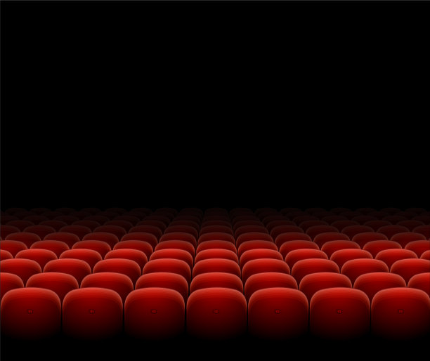 电影院电影院红色的座位排上设置了一个黑暗图片下载