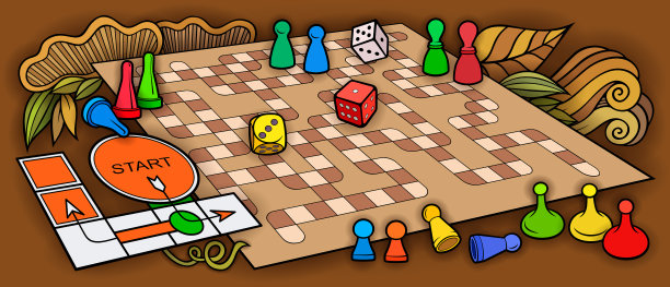 卡通可爱的涂鸦，儿童玩具和棋盘游戏图片下载