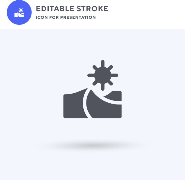 沙丘图标填充平坦标志固体图片下载